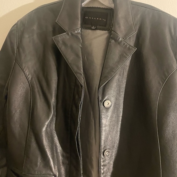 Black Gallery Leather Jacket size L EUC - Picture 11 of 16